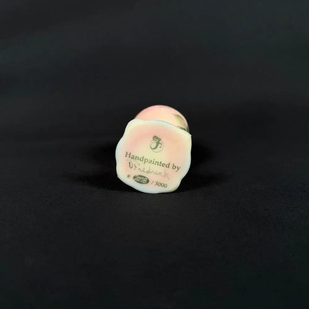 Fenton Uranium Glass Burmese Egg on Stand Pink Limited Edition 2078/3000